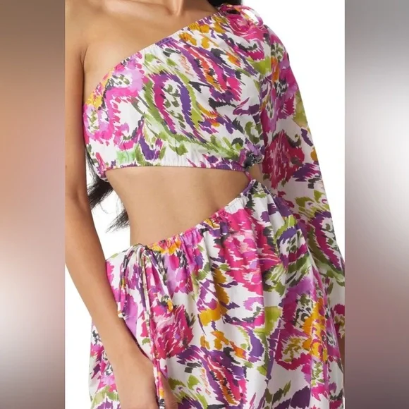 NWT MISA Los Angeles One Shouldered Floral Mahika Dress Sz Large/ Retail $470 - Picture 6 of 6